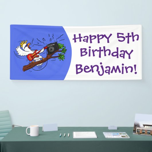 コカトおもしろいー遊のロックギター漫画 横断幕 (トレードショー)