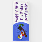 コカトおもしろいー遊のロックギター漫画 横断幕 (縦)