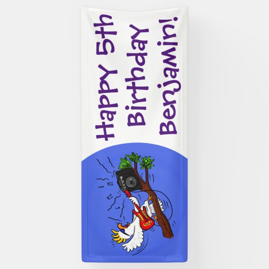 コカトおもしろいー遊のロックギター漫画 横断幕 (縦)