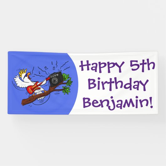 コカトおもしろいー遊のロックギター漫画 横断幕 (横)