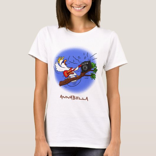 コカトおもしろいー遊のロックギター漫画 Tシャツ (正面)
