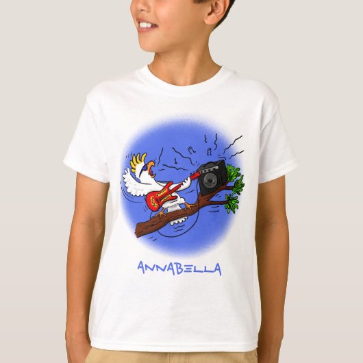 コカトおもしろいー遊のロックギター漫画 Tシャツ (正面)