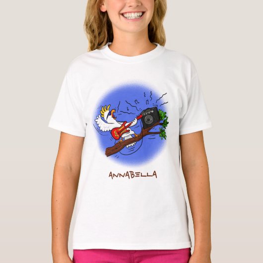 コカトおもしろいー遊のロックギター漫画 Tシャツ (正面)
