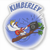 コカトおもしろいー鳥ロックギターズアニメ シール (正面)