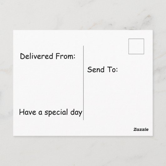 コカトゥーが誕生日ケーキの風船に止まっている ポストカード (裏面)