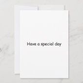 コカトゥーが誕生日ケーキの風船に止まっている 招待状 (裏面)