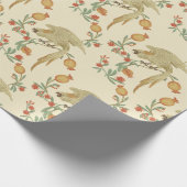 コカトゥーとザクロのパターンティッシュペーパー ラッピングペーパー (角)