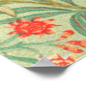 コカトゥーとザクロ酸アンティークプリント ポスター (角)