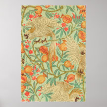 コカトゥーとザクロ酸アンティークプリント