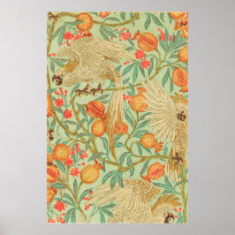 コカトゥーとザクロ酸アンティークプリント ポスター