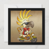 コカトゥーバイクもしくは自転車に乗る人- SRF 招待状 (正面)