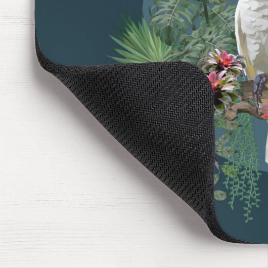 コカトゥーバードトロピカルフラワーパーソナライズされたズ名 マウスパッド (コーナー)