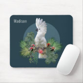 コカトゥーバードトロピカルフラワーパーソナライズされたズ名 マウスパッド (マウス)