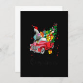 コカトゥーバードライド赤トラックのクリスマスパジャマ 招待状 (正面/裏面)