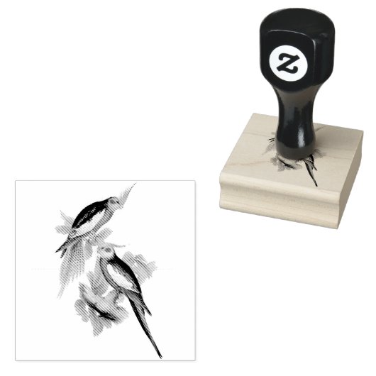 コカトゥーバードヴィンテージイラスト ラバースタンプ (押印)