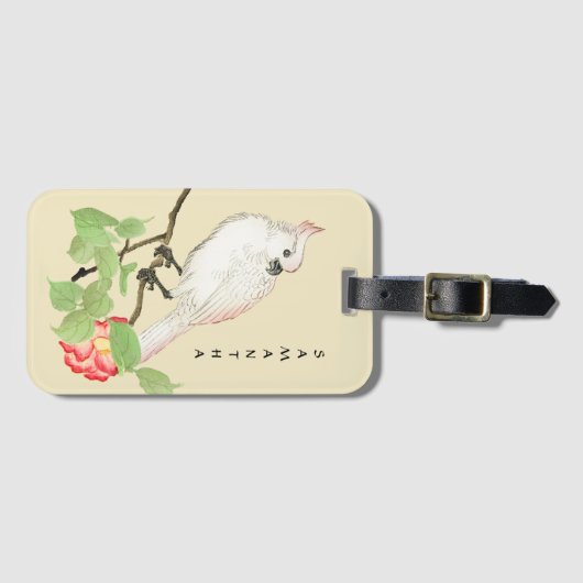 コカトゥーヴィンテージ日本のカメリアラゲッジタグ ラゲッジタグ (正面横)