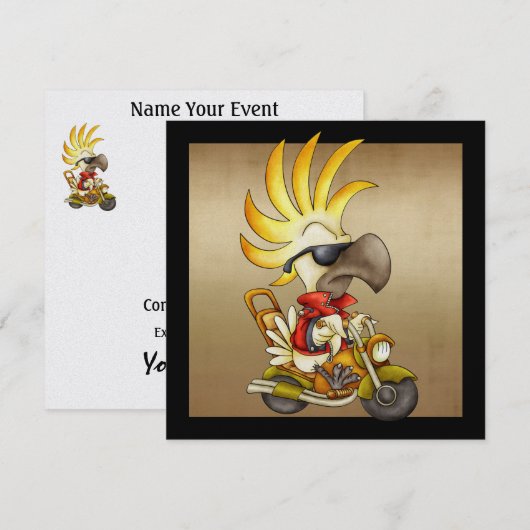 コカトゥー バイカー - SRF 招待状 (正面/裏面)