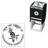 コカトゥー 鳥 シルエット ライブラリー 本の名前 セルフインキングスタンプ (インサイチュ)