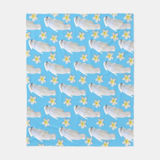 コカトスとプルメリア開花 フリースブランケット (正面)
