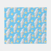 コカトスとプルメリア開花 フリースブランケット (正面(横))