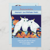 コカトース子供の誕生日パーティー 招待状 (正面/裏面)