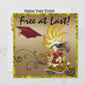 コカトー卒業バイクもしくは自転車に乗る人- SRF 招待状 (正面/裏面)