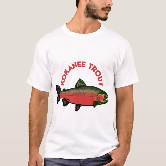 コカニー・トラウト 釣り アングラー ギフト Tシャツ (正面)