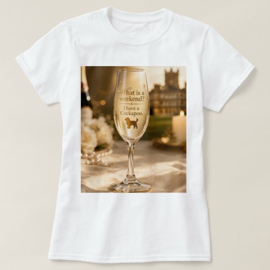 コカプー シャンパングラス｜面白い犬好きへのギフト Tシャツ (デザイン正面)