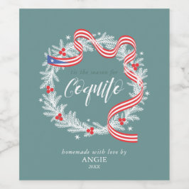 コキトクリスマスリース ワインラベル