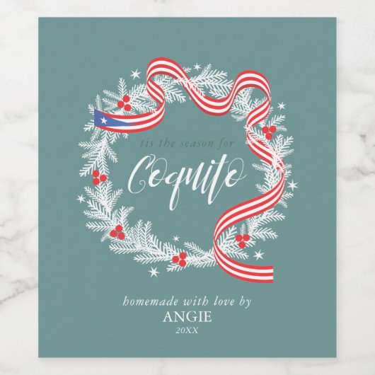 コキトクリスマスリース ワインラベル (シングルラベル)