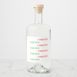 コキトグリーンとレッド リキュールボトルラベル