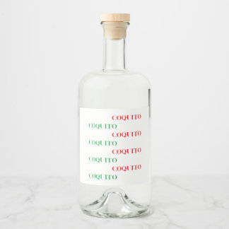 コキトグリーンとレッド リキュールボトルラベル