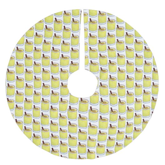 コキトプエルトリカエグノラムクリスマスドリンク ブラッシュドポリエステルツリースカート (正面)