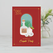 コキトホリデーパーティフォイル招待状 箔招待状 (立ち正面)