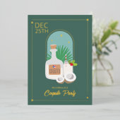 コキトホリデーパーティフォイル招待状 箔招待状 (立ち正面)