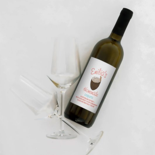 コキトレシピドリンクココナッツハンドドロードシェル ワインラベル