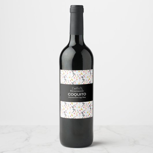 コキトレシピドリンク手のひらモダンの木エッグノグ ワインラベル (正面)