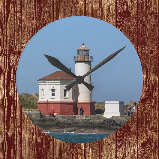 コキルリバーライトハウスインバンドンオレゴン ラウンド壁時計