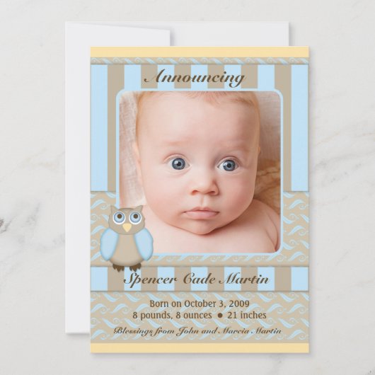 コキンメフクロウの誕生の発表 案内状 (正面)