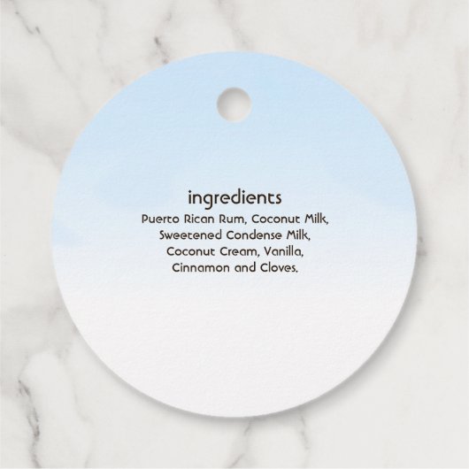 コキートココナッツビジネス広告ズメッセージカード フェイバータグ (裏面)