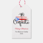 コキートメリークリスマスフラッグパームツリーギフトラベル ギフトタグ (正面)
