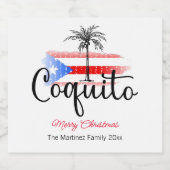 コキートメリークリスマスフラッグパームツリーギフトラベル リキュールボトルラベル (シングルラベル)