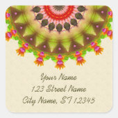 コキー万華鏡のように千変万化するパターン スクエアシール (正面)