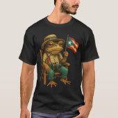 コキ蛙 プエルトリコ フラッグ Boricua プライド Tシャツ (正面)