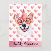 コギおもしろいーは私のバレンタイン犬になる シーズンポストカード (正面)