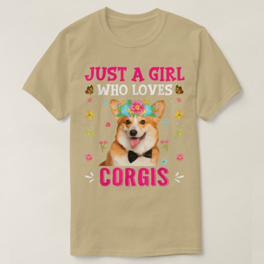 コギスの犬の子犬の恋人を愛しているだけの女の子 Tシャツ (デザイン正面)