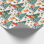 コギ飾スツリー – パターン白 ラッピングペーパー (角)