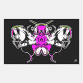 コクの蝶の蛾 長方形シール (正面)