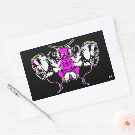 コクの蝶の蛾 長方形シール (封筒)