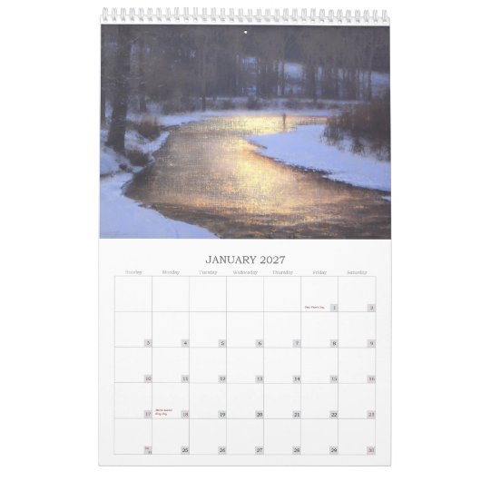 コクガンの綿の芸術 カレンダー (1月 2027)